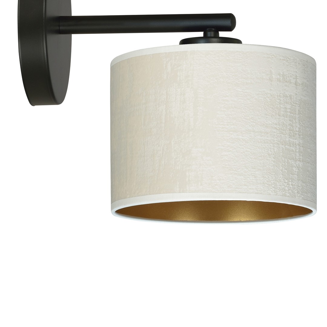 Emibig Zidna lampa HILDE 230V 15W MAX LED E27 Čelik/ Tkanina Crna
