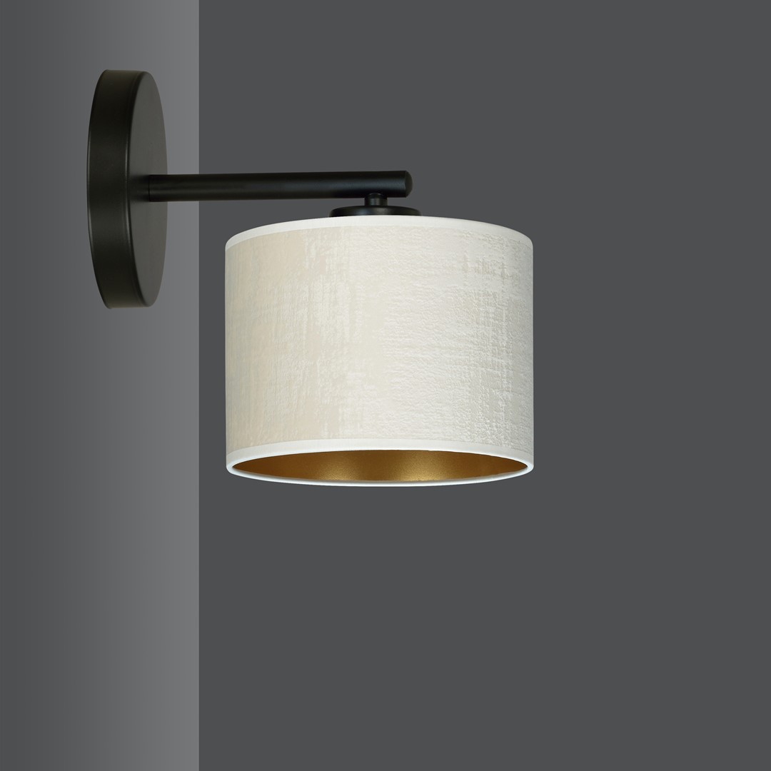 Emibig Zidna lampa HILDE 230V 15W MAX LED E27 Čelik/ Tkanina Crna