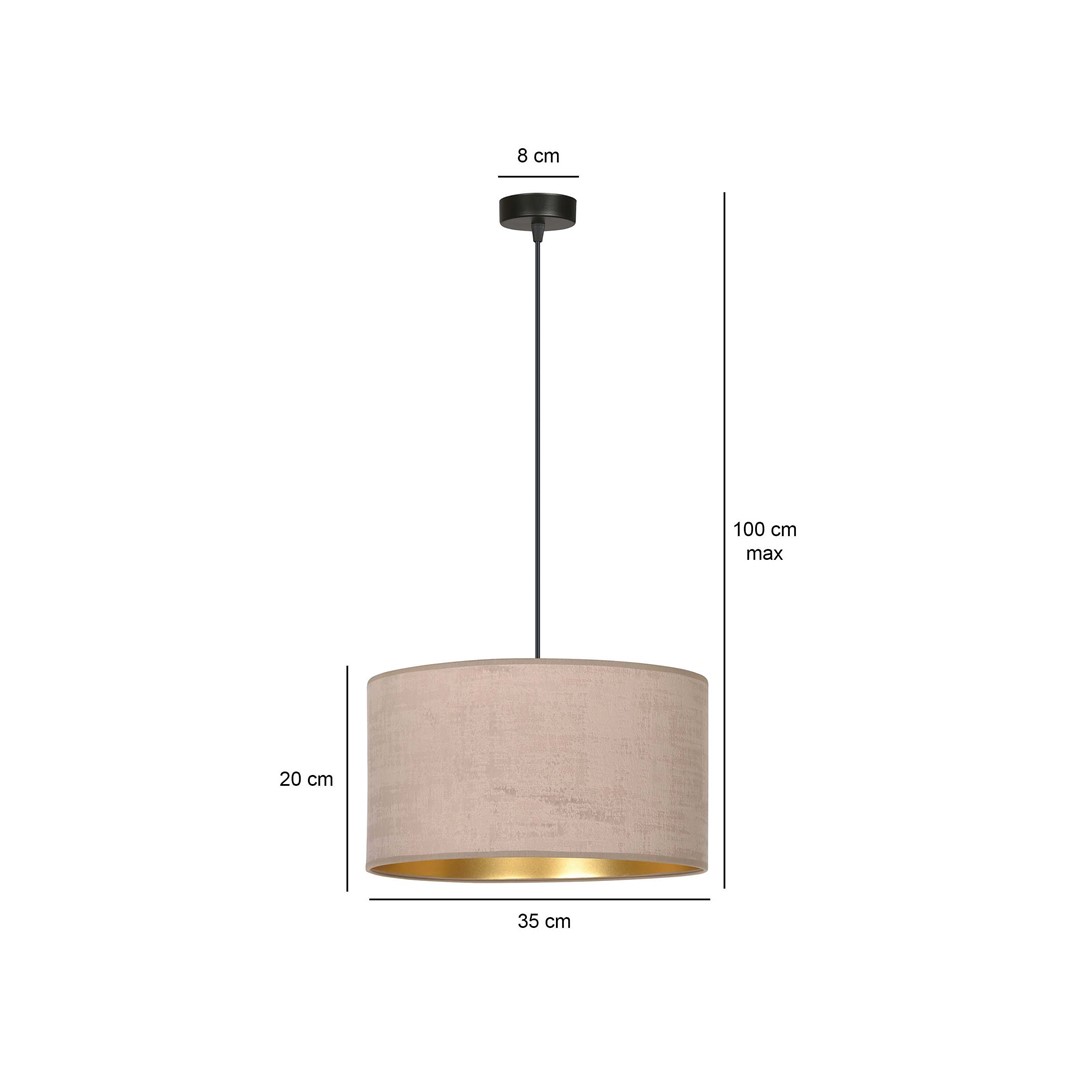 Emibig Visilica HILDE 230V 15W MAX LED E27 Čelik/ Tkanina Crna