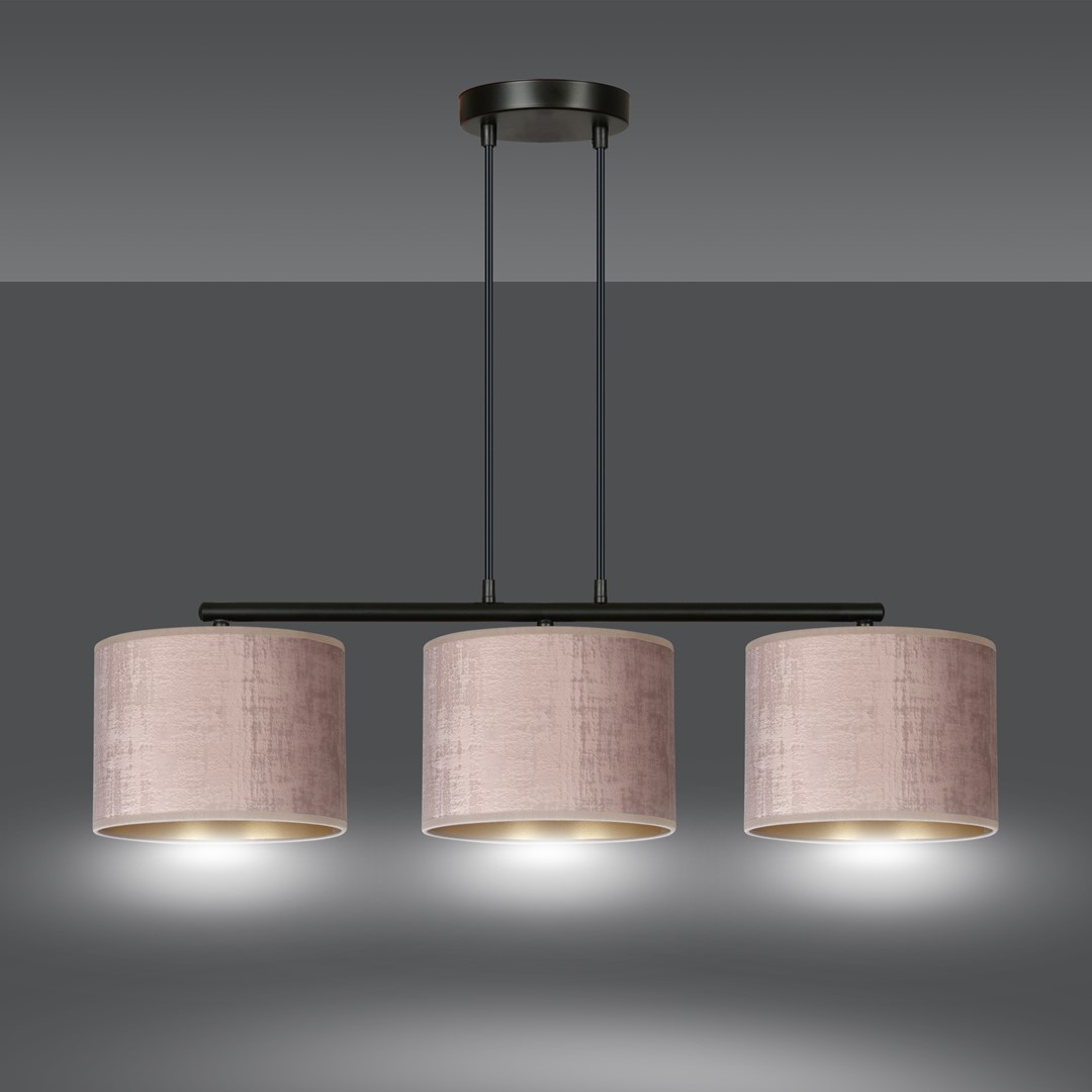Emibig Visilica HILDE 230V 15W MAX LED E27 Čelik/ Tkanina Crna