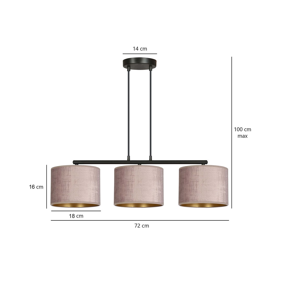 Emibig Visilica HILDE 230V 15W MAX LED E27 Čelik/ Tkanina Crna
