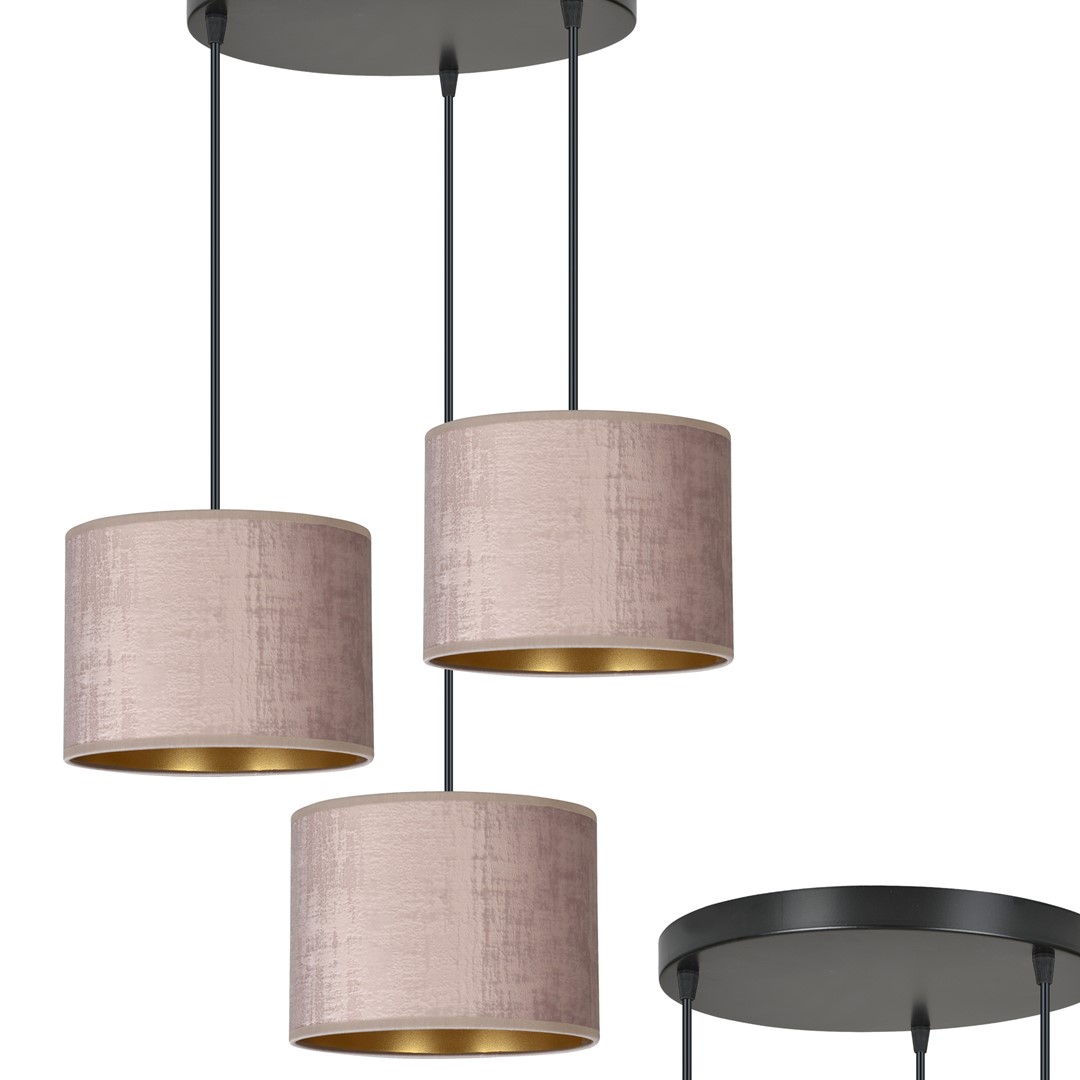Emibig Visilica HILDE 230V 15W MAX LED E27 Čelik/ Tkanina Crna