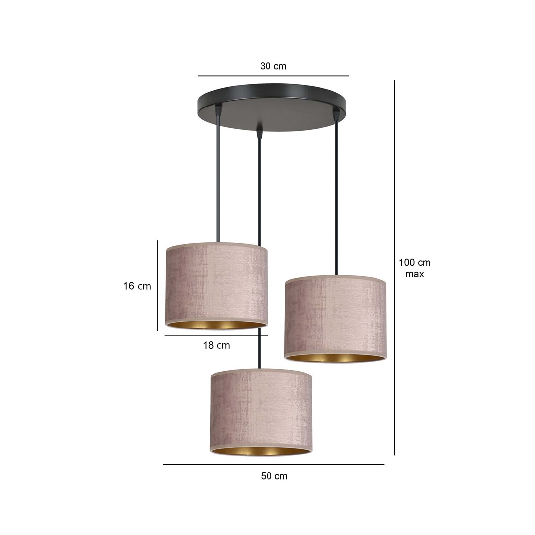 Emibig Visilica HILDE 230V 15W MAX LED E27 Čelik/ Tkanina Crna