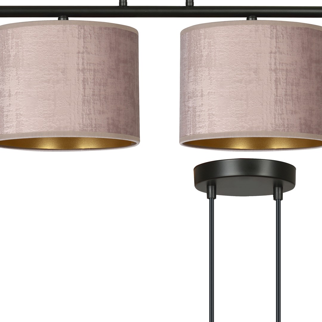 Emibig Visilica HILDE 230V 15W MAX LED E27 Čelik/ Tkanina Crna