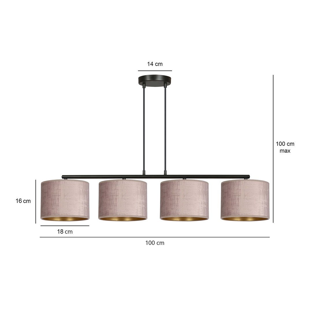 Emibig Visilica HILDE 230V 15W MAX LED E27 Čelik/ Tkanina Crna