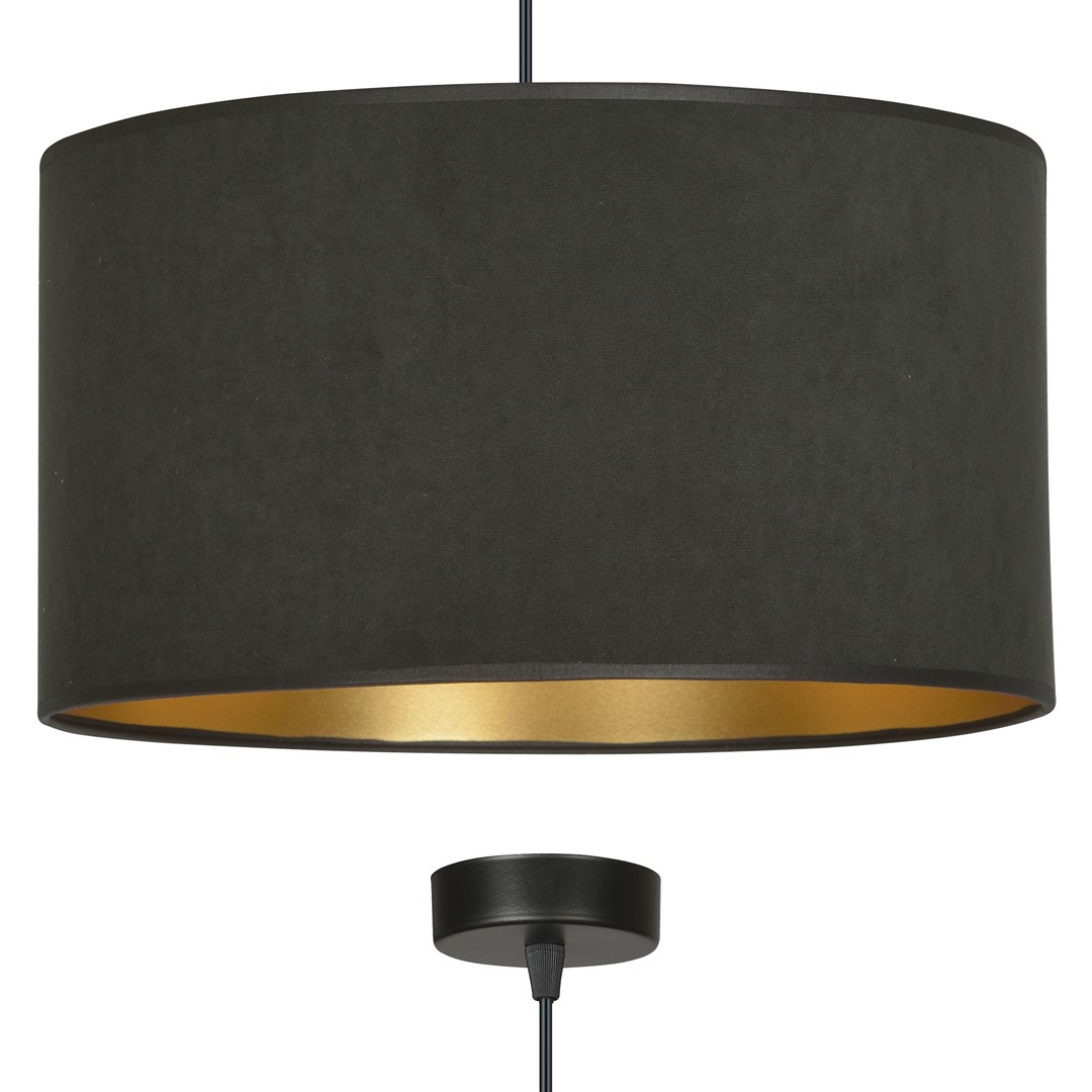 Emibig Visilica HILDE 230V 15W MAX LED E27 Čelik/ Tkanina Crna