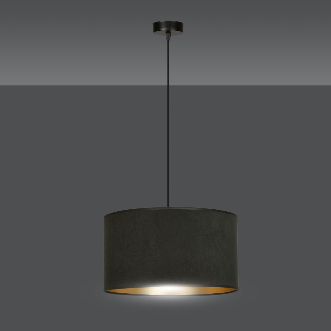 Emibig Visilica HILDE 230V 15W MAX LED E27 Čelik/ Tkanina Crna