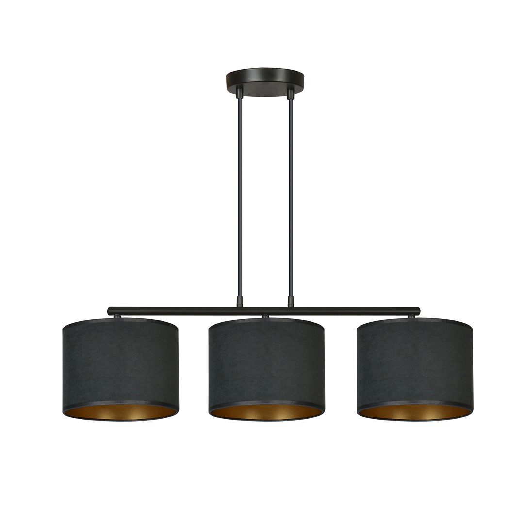 Emibig Visilica HILDE 230V 15W MAX LED E27 Čelik/ Tkanina Crna