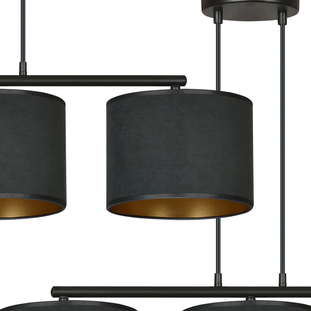 Emibig Visilica HILDE 230V 15W MAX LED E27 Čelik/ Tkanina Crna