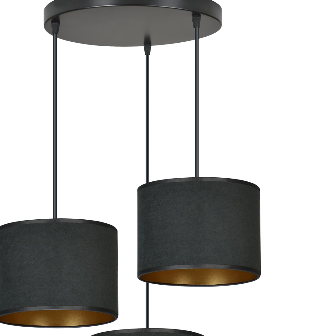 Emibig Visilica HILDE 230V 15W MAX LED E27 Čelik/ Tkanina Crna