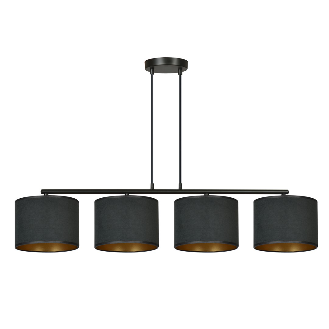 Emibig Visilica HILDE 230V 15W MAX LED E27 Čelik/ Tkanina Crna