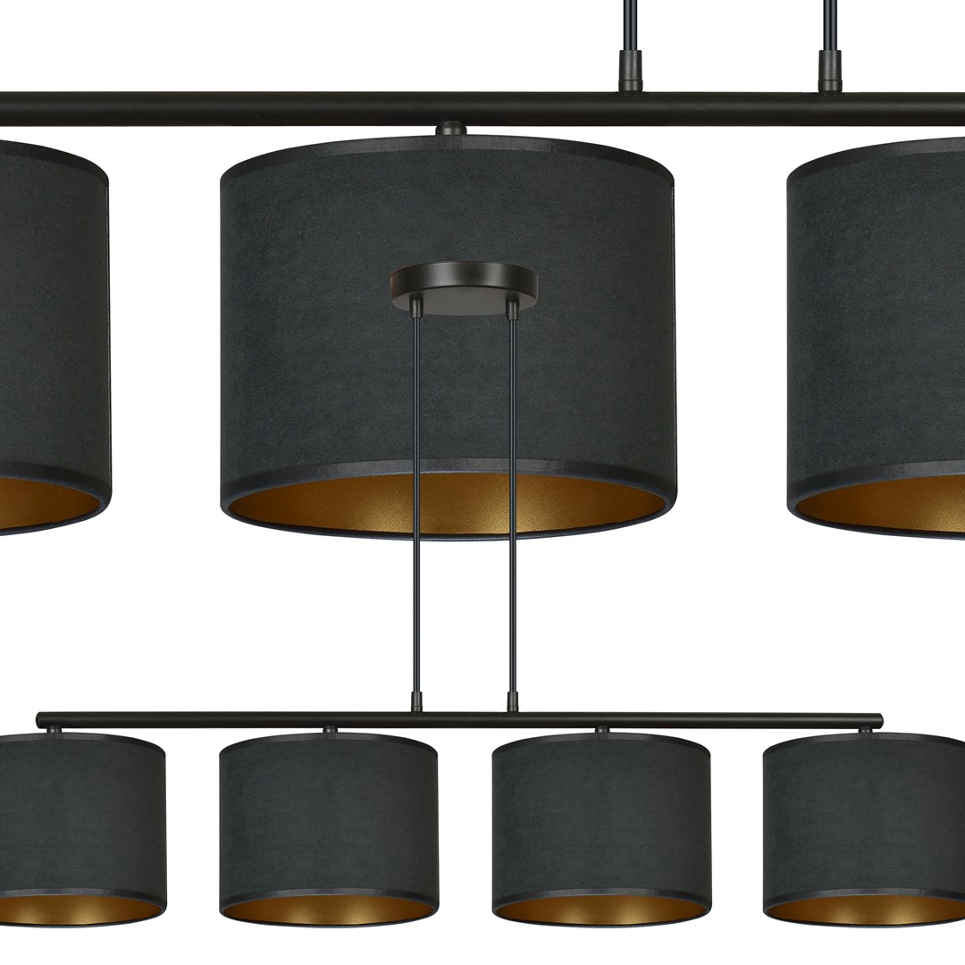 Emibig Visilica HILDE 230V 15W MAX LED E27 Čelik/ Tkanina Crna