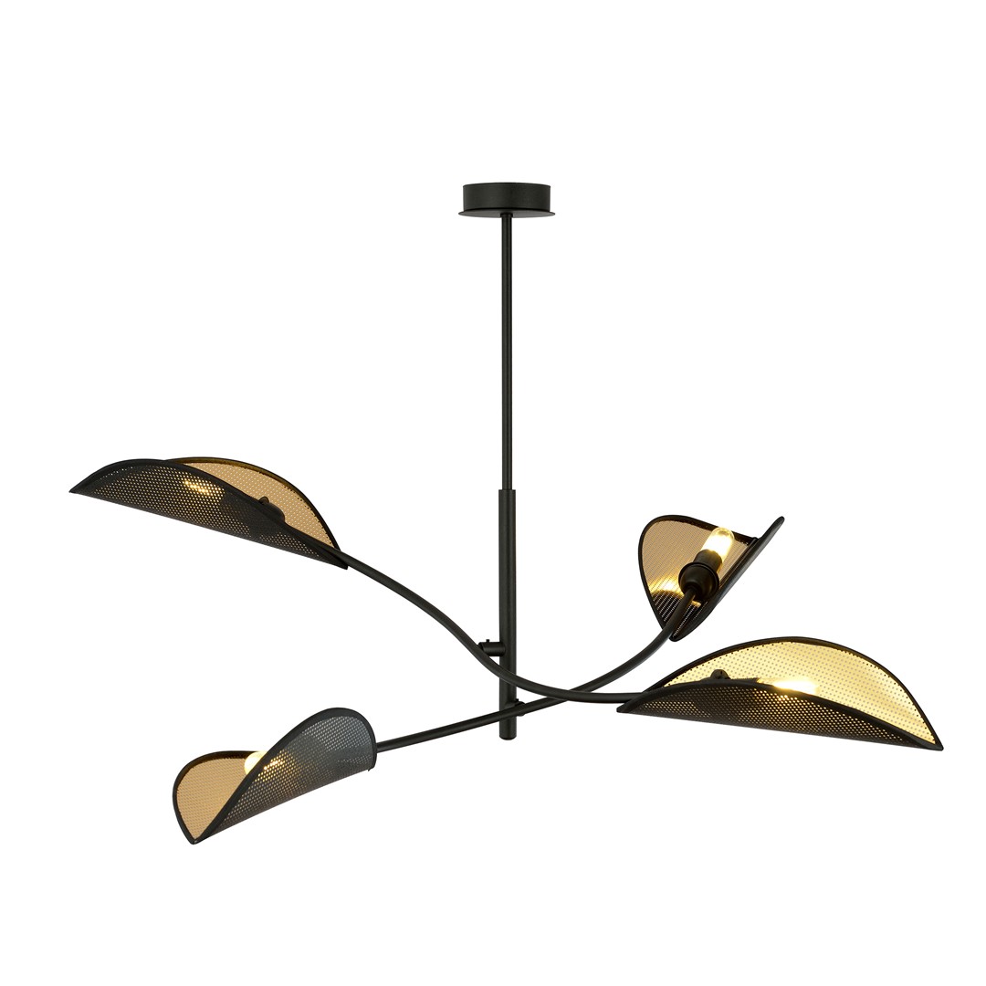 Emibig Stropna svjetiljka LOTUS 230V 10W MAX LED E14 Čelik/ Tkanina Crna