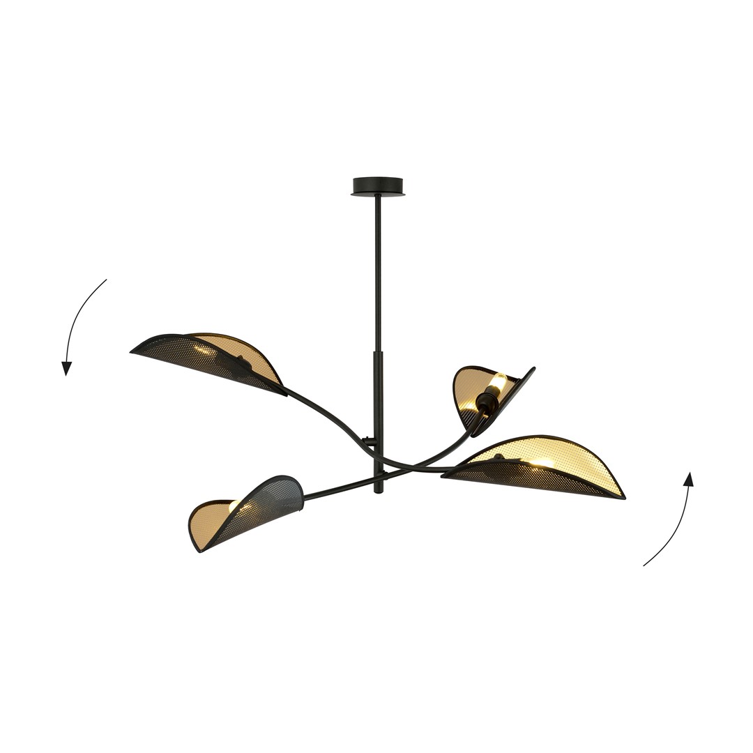 Emibig Stropna svjetiljka LOTUS 230V 10W MAX LED E14 Čelik/ Tkanina Crna