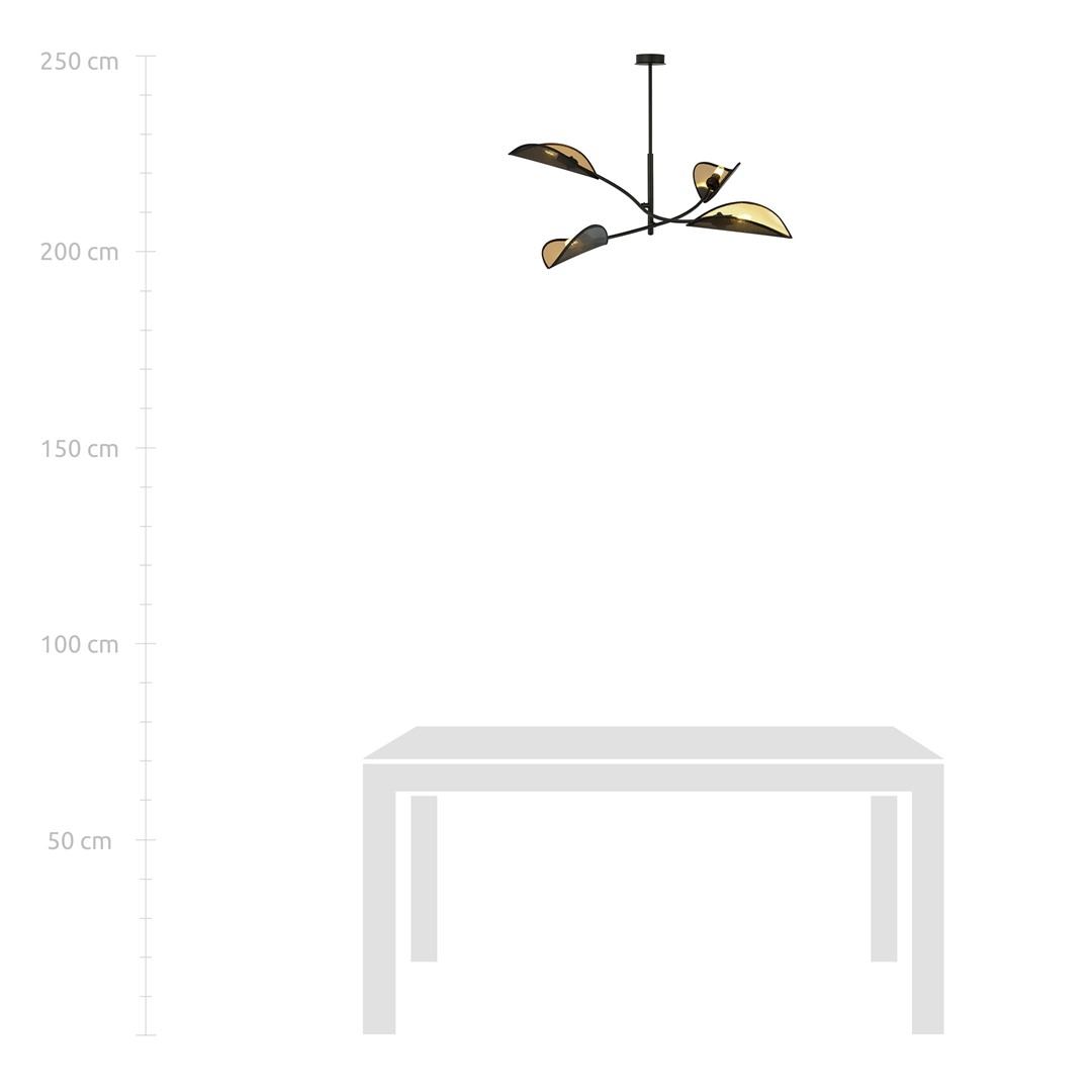 Emibig Stropna svjetiljka LOTUS 230V 10W MAX LED E14 Čelik/ Tkanina Crna