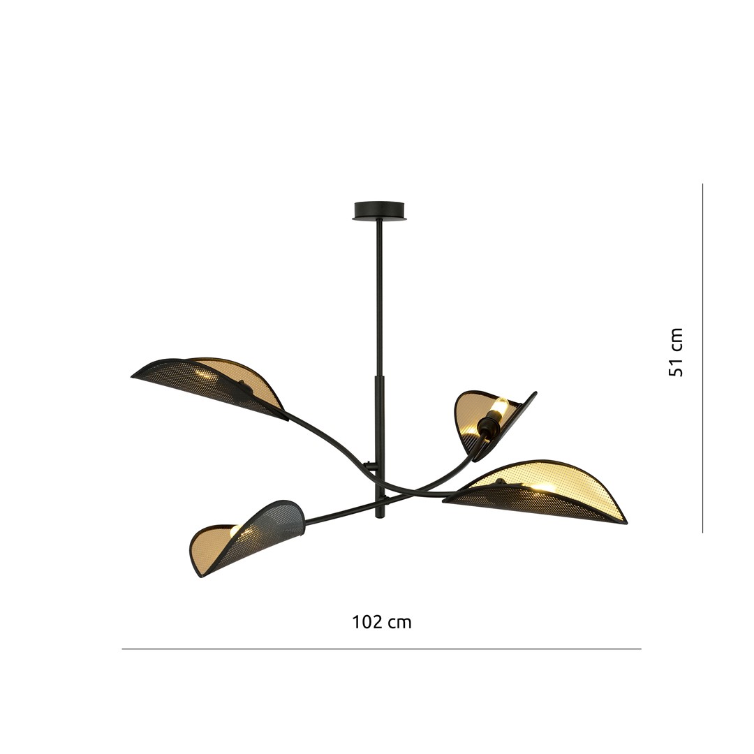 Emibig Stropna svjetiljka LOTUS 230V 10W MAX LED E14 Čelik/ Tkanina Crna
