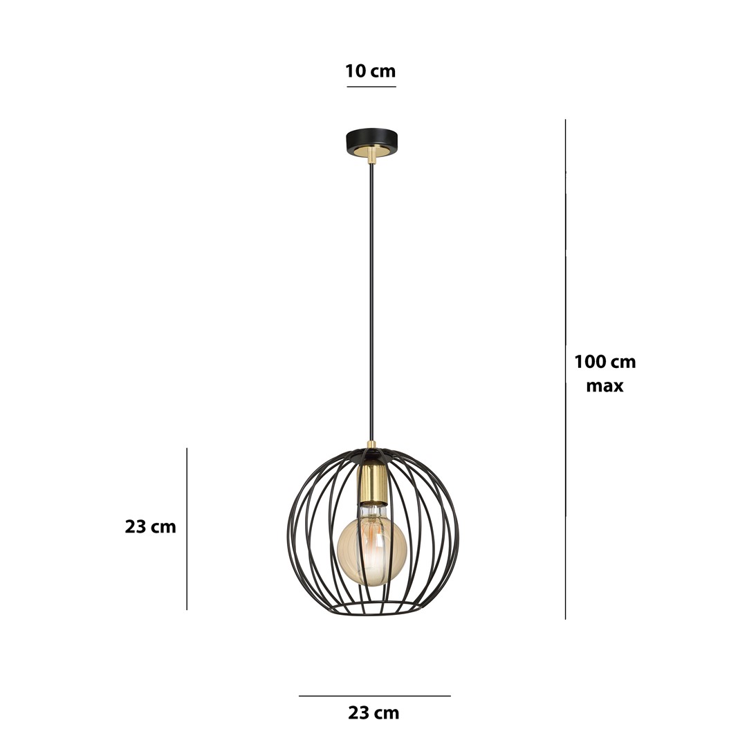 Emibig Visilica ALBIO 230V 15W MAX LED E27 Čelik Crna