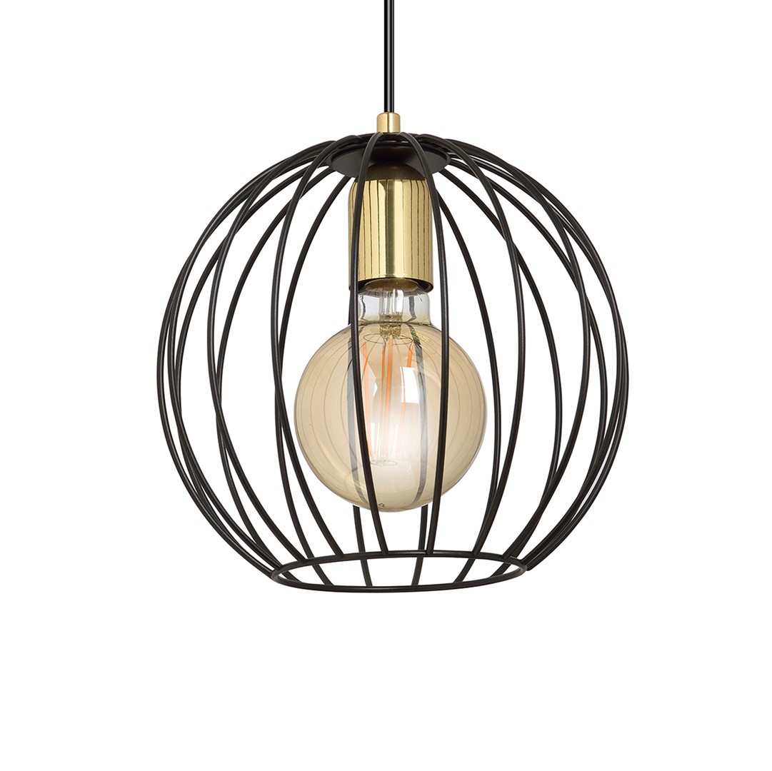Emibig Visilica ALBIO 230V 15W MAX LED E27 Čelik Crna