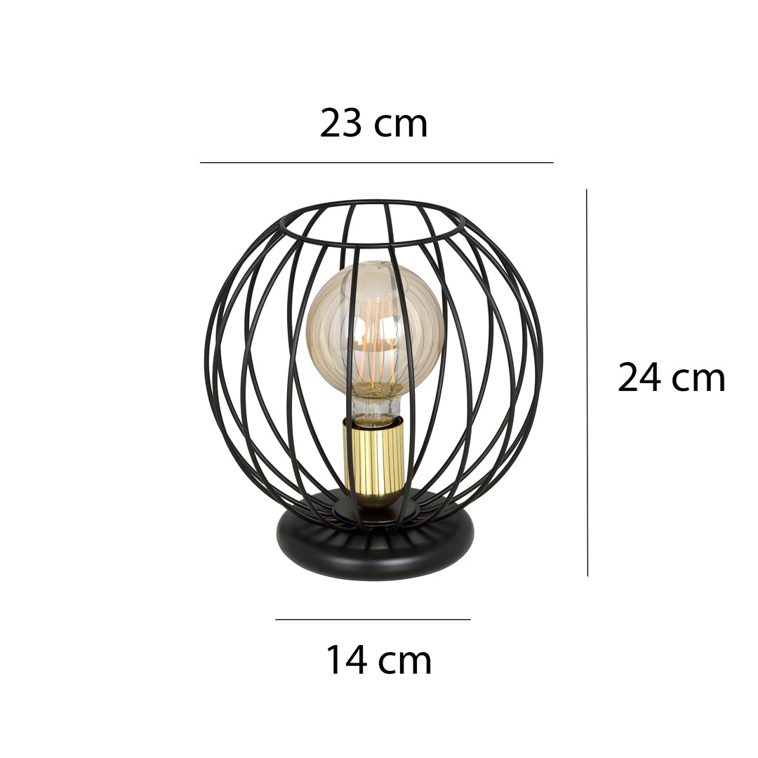 Emibig Stolna lampa ALBIO 230V 15W MAX LED E27 Čelik Crna