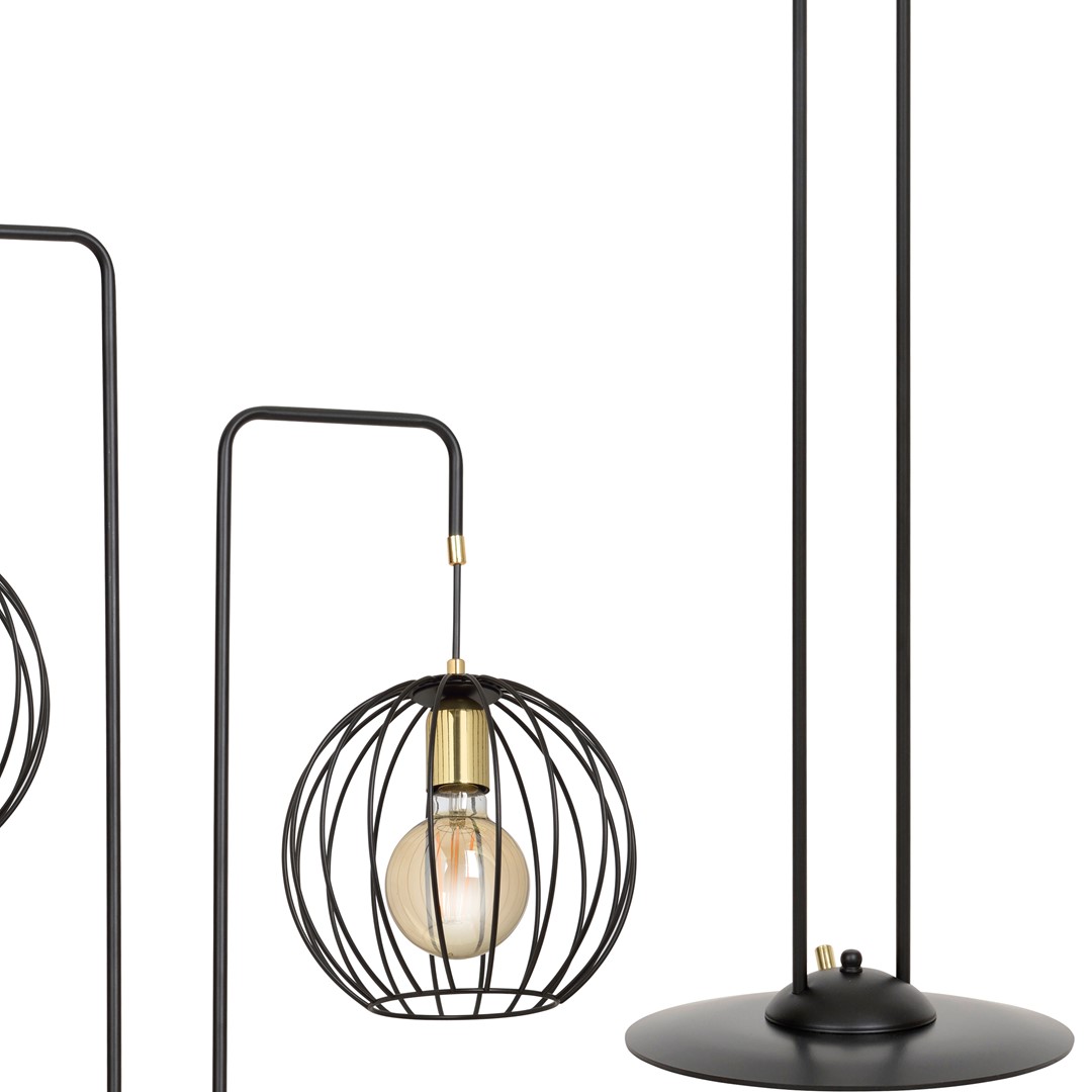 Emibig Podna lampa ALBIO 230V 15W MAX LED E27 Čelik Crna