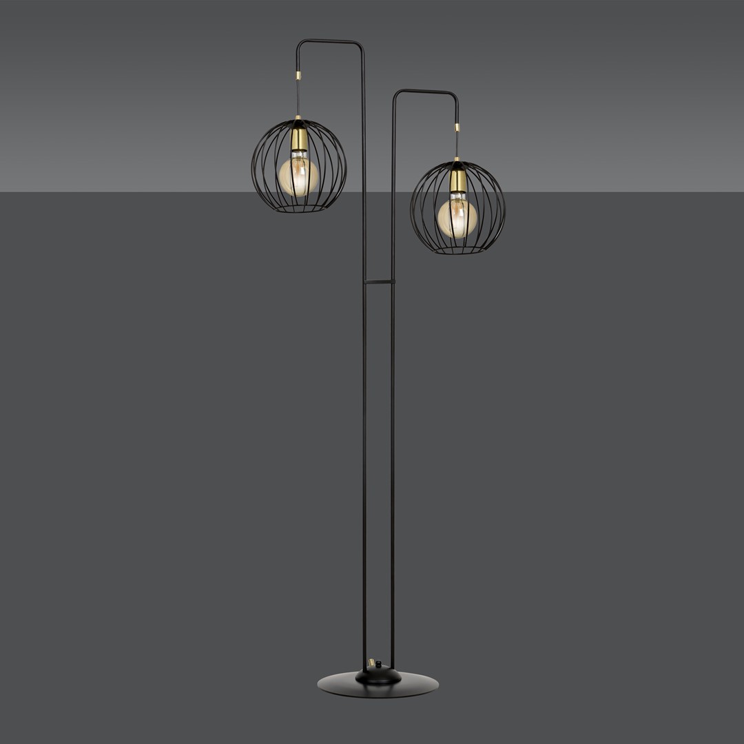 Emibig Podna lampa ALBIO 230V 15W MAX LED E27 Čelik Crna