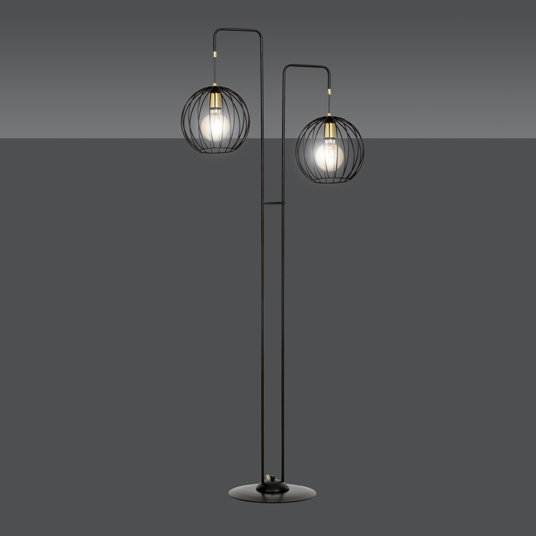 Emibig Podna lampa ALBIO 230V 15W MAX LED E27 Čelik Crna
