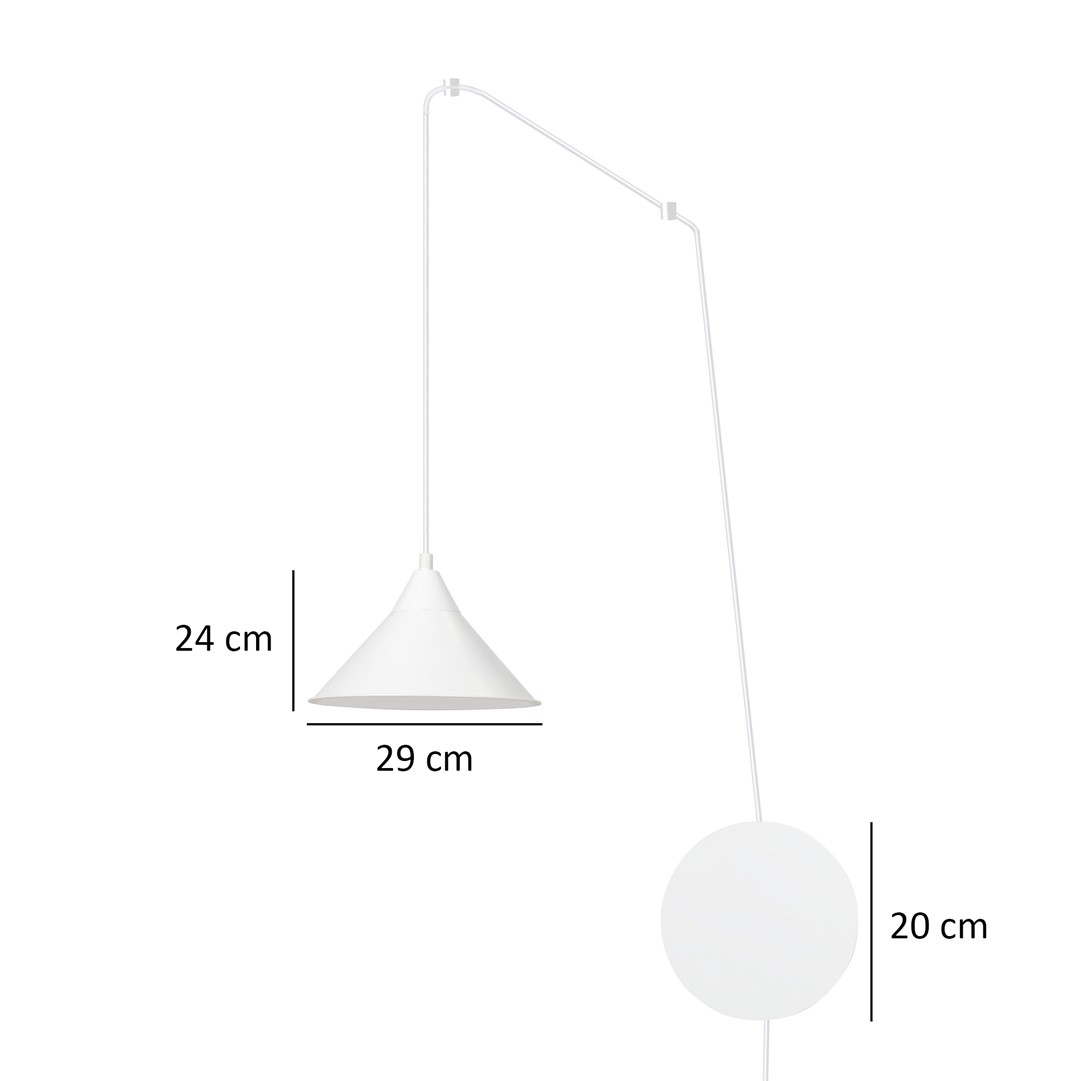 Emibig Visilica ABRAMO 230V 15W MAX LED E27 Čelik Bijela