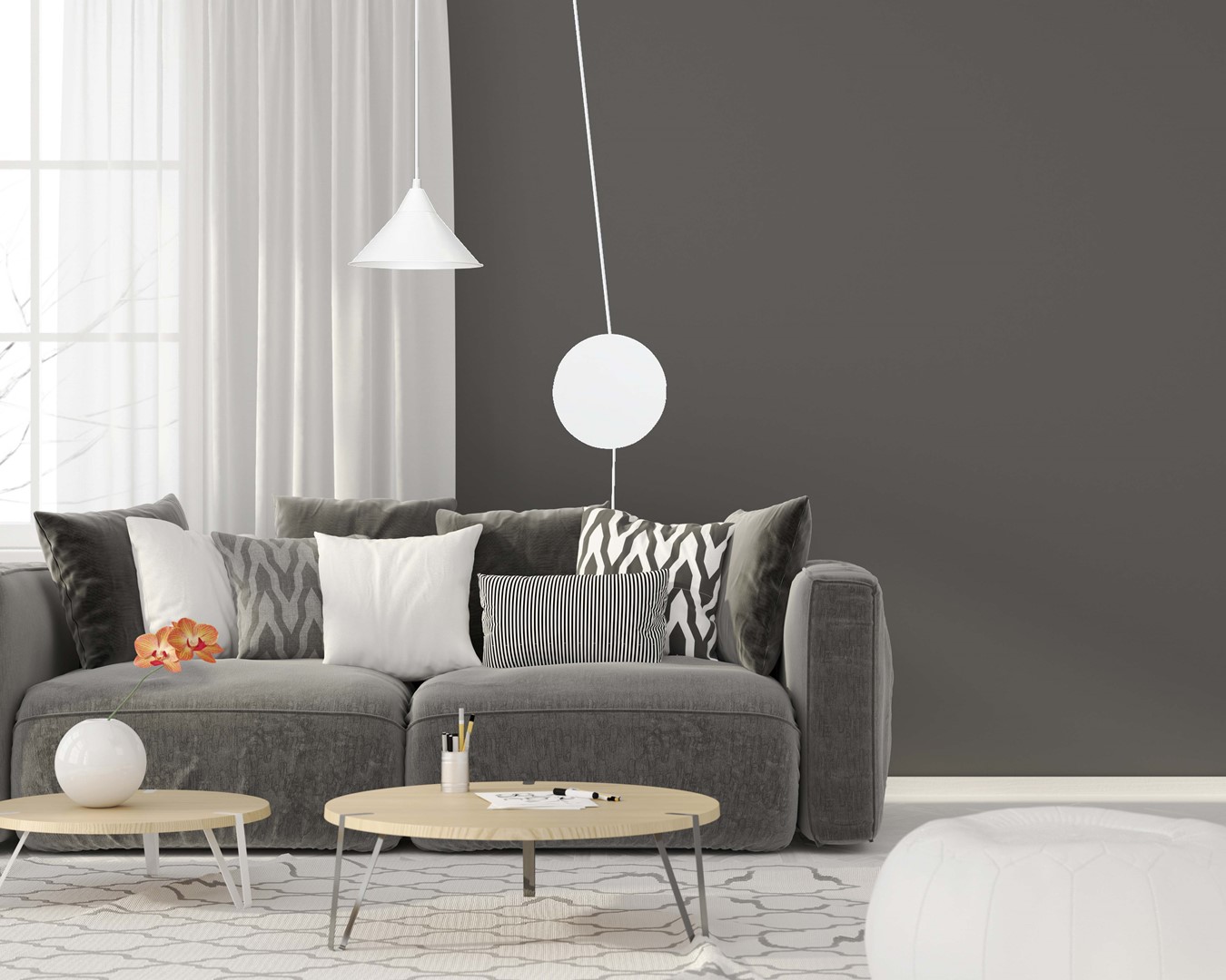 Emibig Visilica ABRAMO 230V 15W MAX LED E27 Čelik Bijela