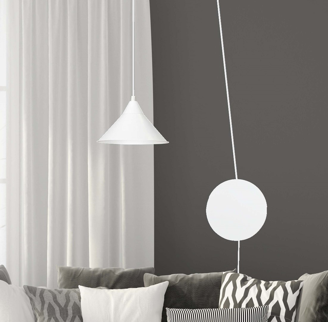 Emibig Visilica ABRAMO 230V 15W MAX LED E27 Čelik Bijela