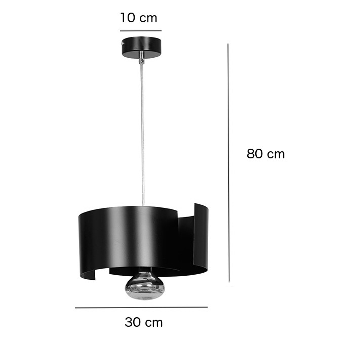 Emibig Visilica VIXON 230V 15W MAX LED E27 Čelik Crna