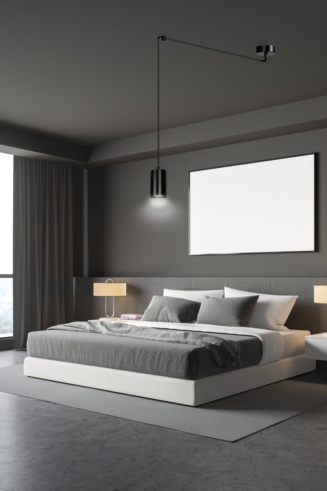 Emibig Visilica TRAKER 230V 10W MAX LED GU10 Čelik Crna
