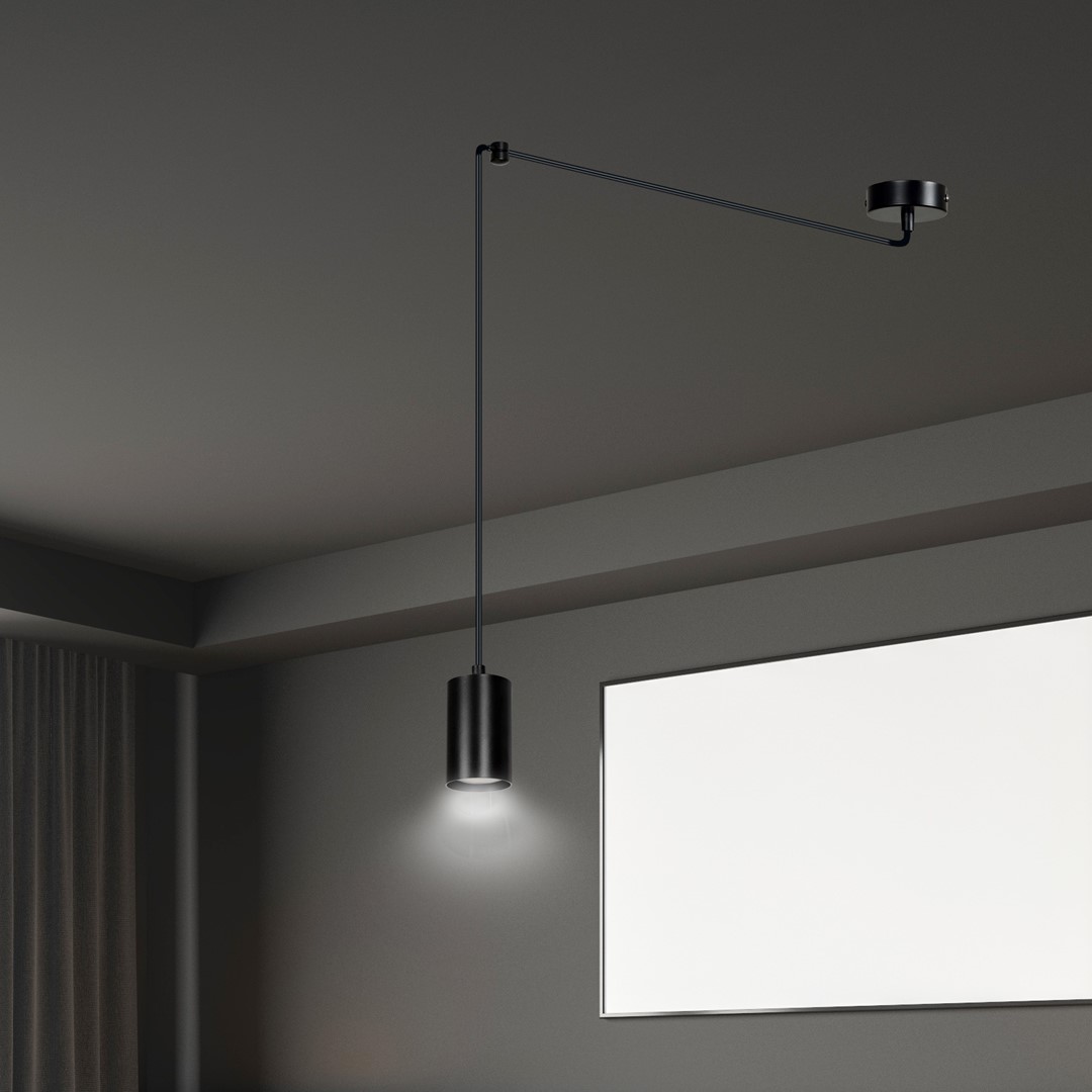 Emibig Visilica TRAKER 230V 10W MAX LED GU10 Čelik Crna