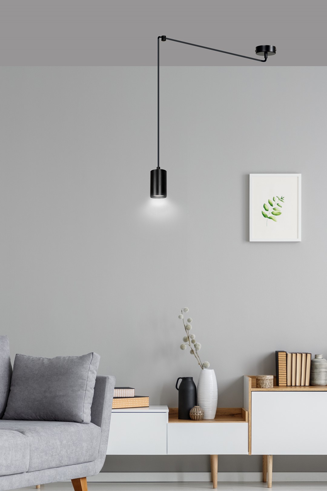 Emibig Visilica TRAKER 230V 10W MAX LED GU10 Čelik Crna