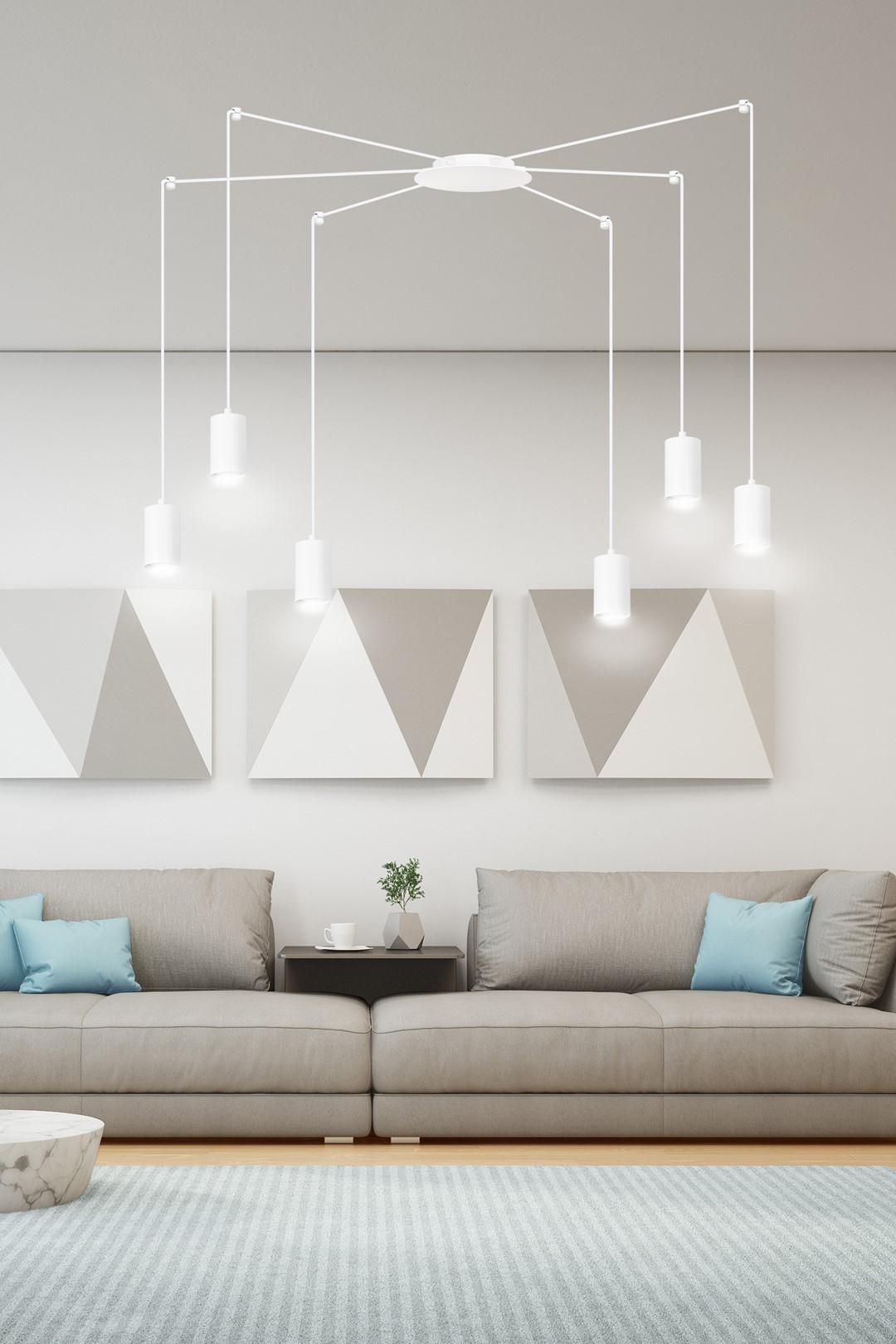 Emibig Visilica TRAKER 230V 10W MAX LED GU10 Čelik Bijela