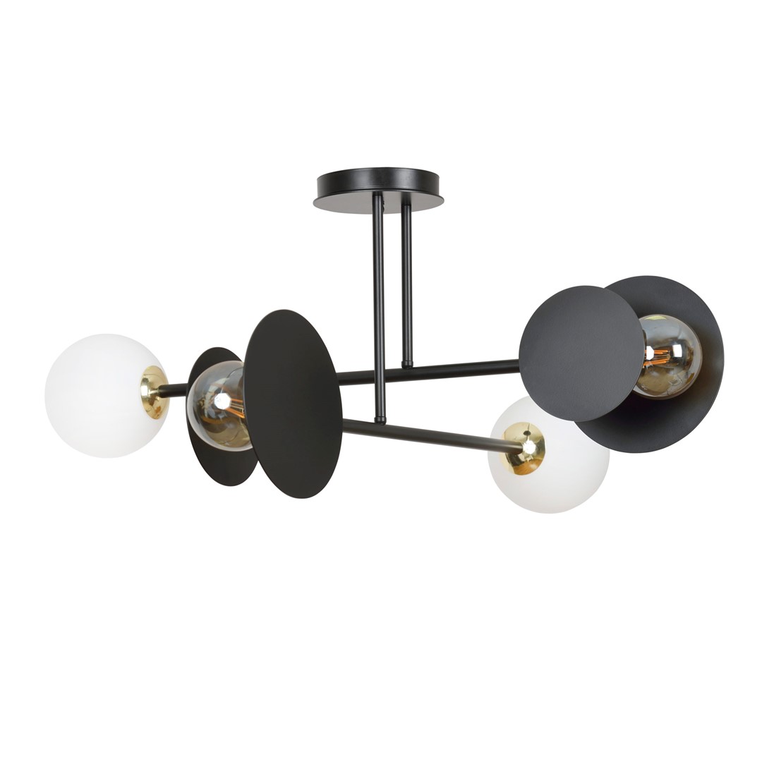 Emibig Stropna svjetiljka MINERVA 230V 15W MAX LED E27 Čelik/ Staklo Crna