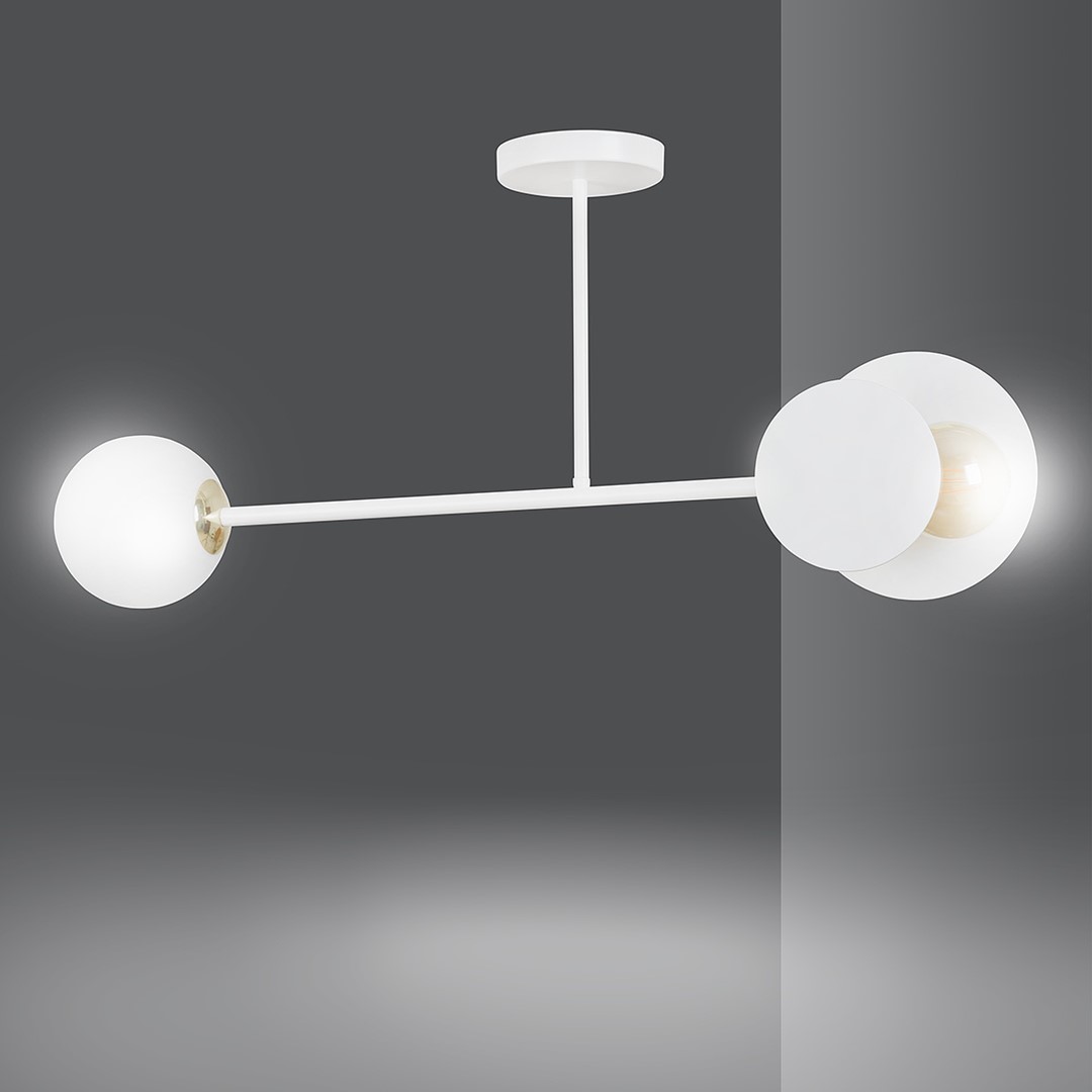 Emibig Stropna svjetiljka MINERVA 230V 15W MAX LED E27 Čelik/ Staklo Bijela