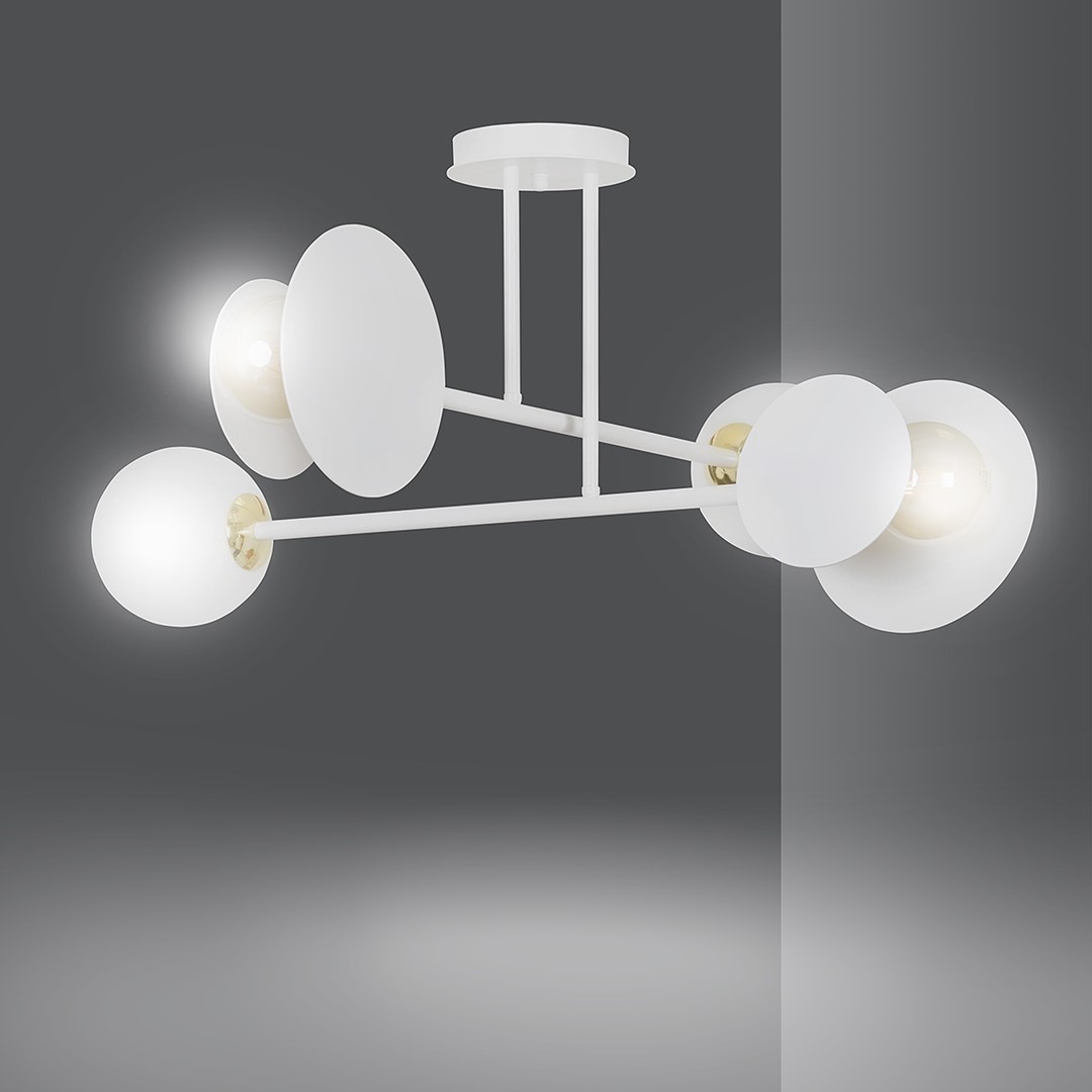Emibig Stropna svjetiljka MINERVA 230V 15W MAX LED E27 Čelik/ Staklo Bijela