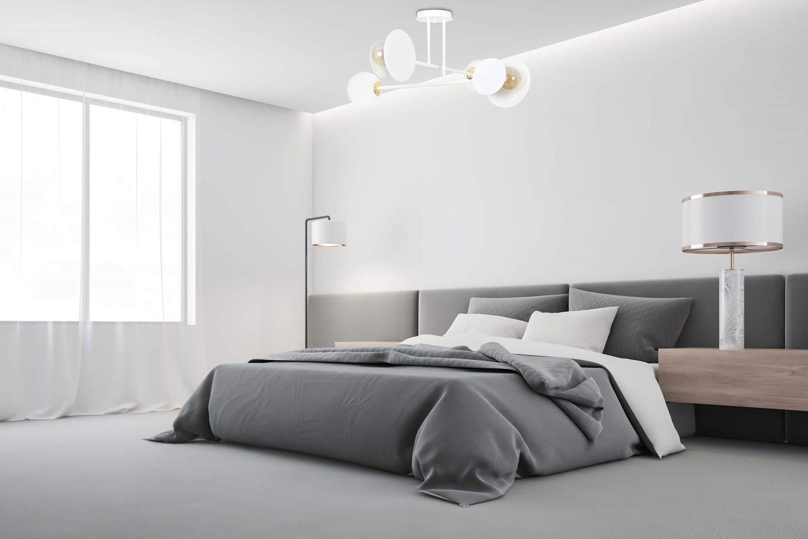 Emibig Stropna svjetiljka MINERVA 230V 15W MAX LED E27 Čelik/ Staklo Bijela