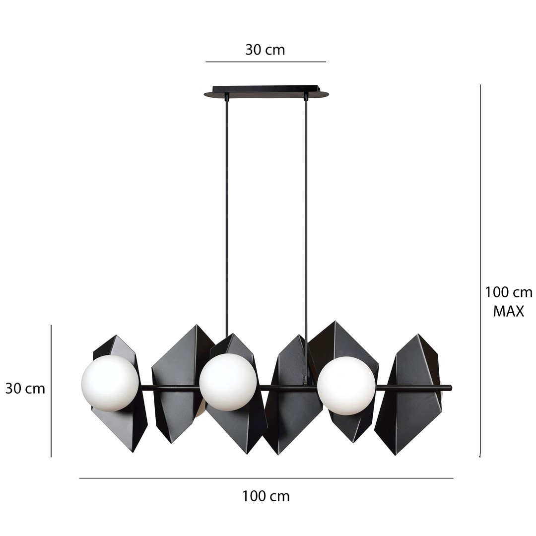 Emibig Visilica DRIFTON 230V 10W MAX LED E14 Čelik/ Staklo Crna