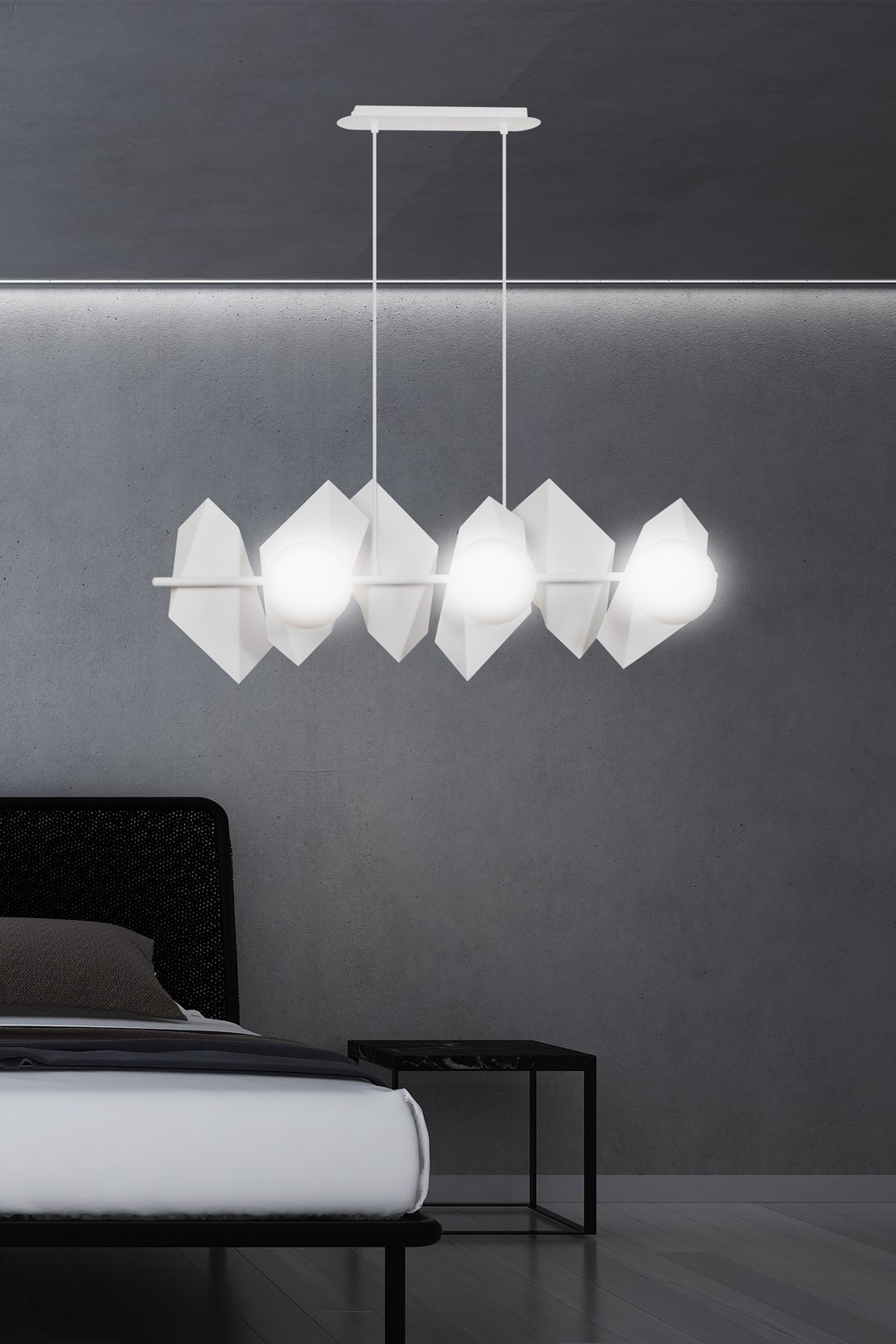 Emibig Visilica DRIFTON 230V 10W MAX LED E14 Čelik/ Staklo Bijela