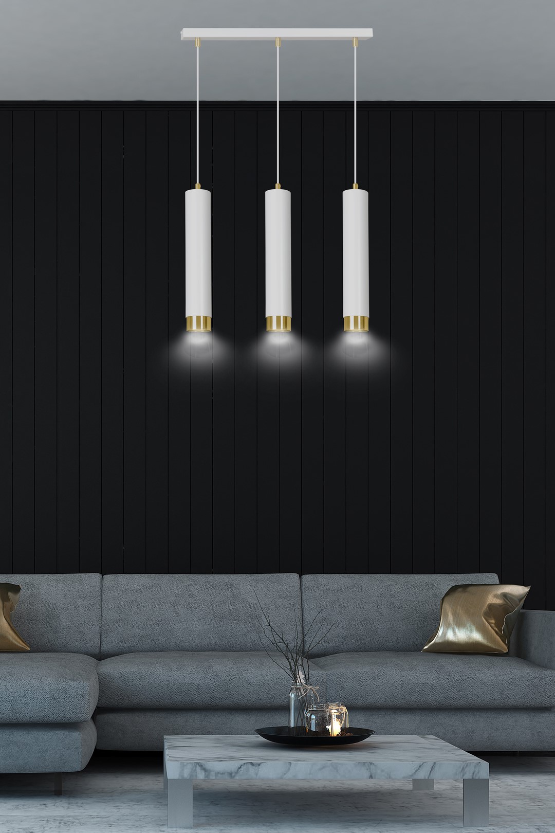 Emibig Visilica KIBO 230V 10W MAX LED GU10 Čelik Bijela/ Zlatna