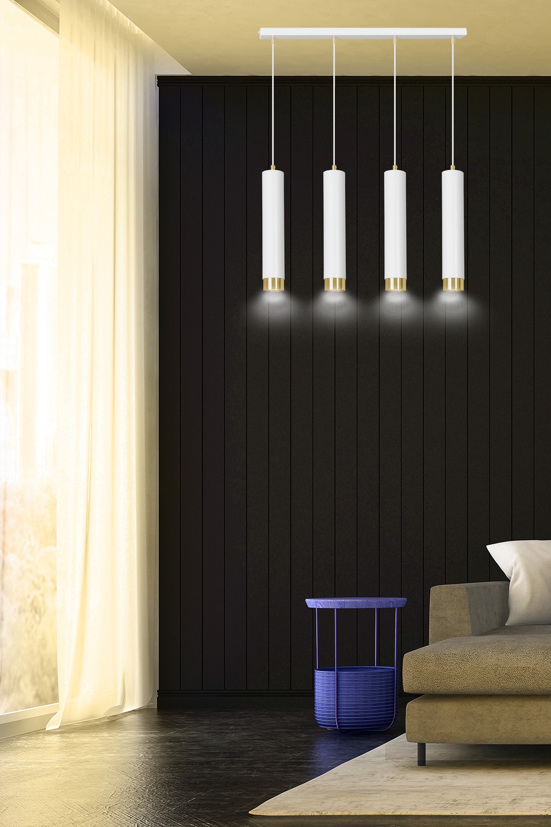 Emibig Visilica KIBO 230V 10W MAX LED GU10 Čelik Bijela/ Zlatna