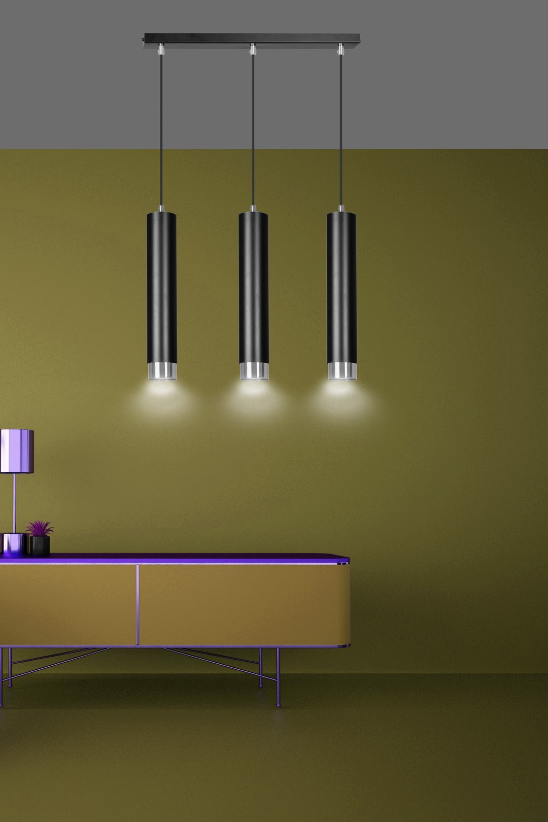 Emibig Visilica KIBO 230V 10W MAX LED GU10 Čelik Crna/ Srebrna