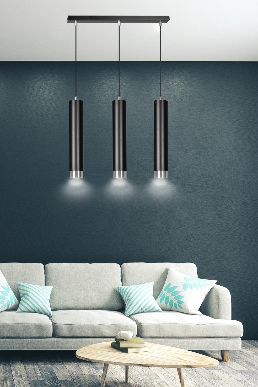 Emibig Visilica KIBO 230V 10W MAX LED GU10 Čelik Crna/ Srebrna