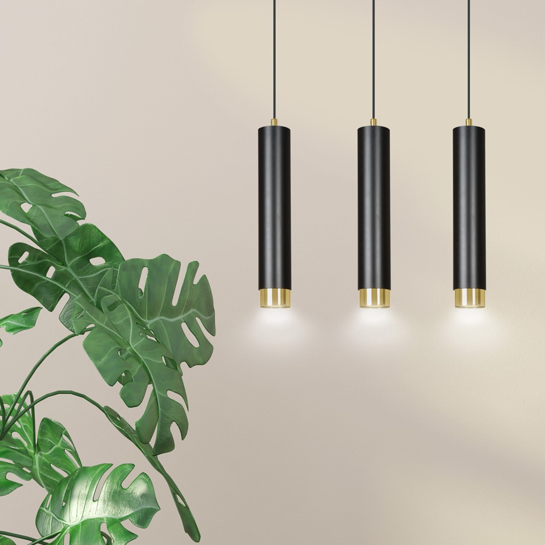 Emibig Visilica KIBO 230V 10W MAX LED GU10 Čelik Crna/ Zlatna