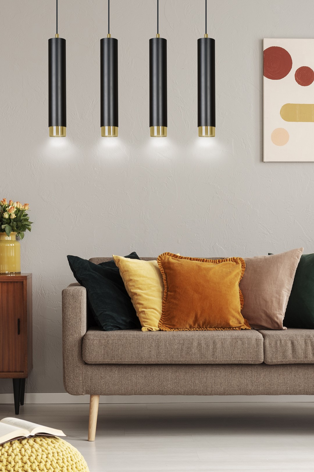 Emibig Visilica KIBO 230V 10W MAX LED GU10 Čelik Crna/ Zlatna
