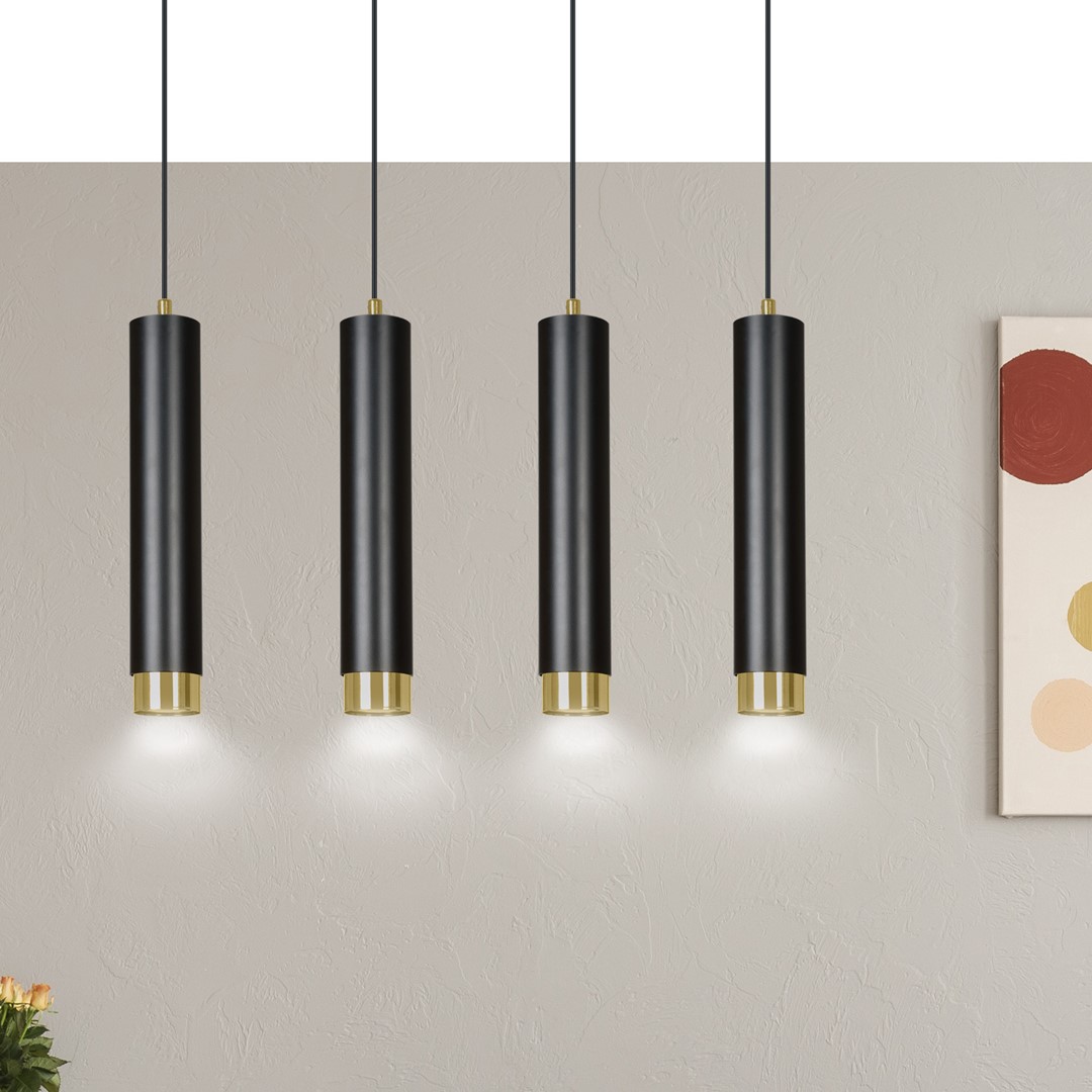 Emibig Visilica KIBO 230V 10W MAX LED GU10 Čelik Crna/ Zlatna