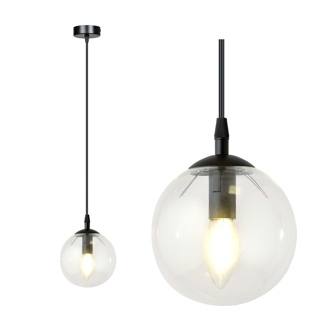 Emibig Visilica COSMO 230V 10W MAX LED E14 Čelik/ Staklo Crna