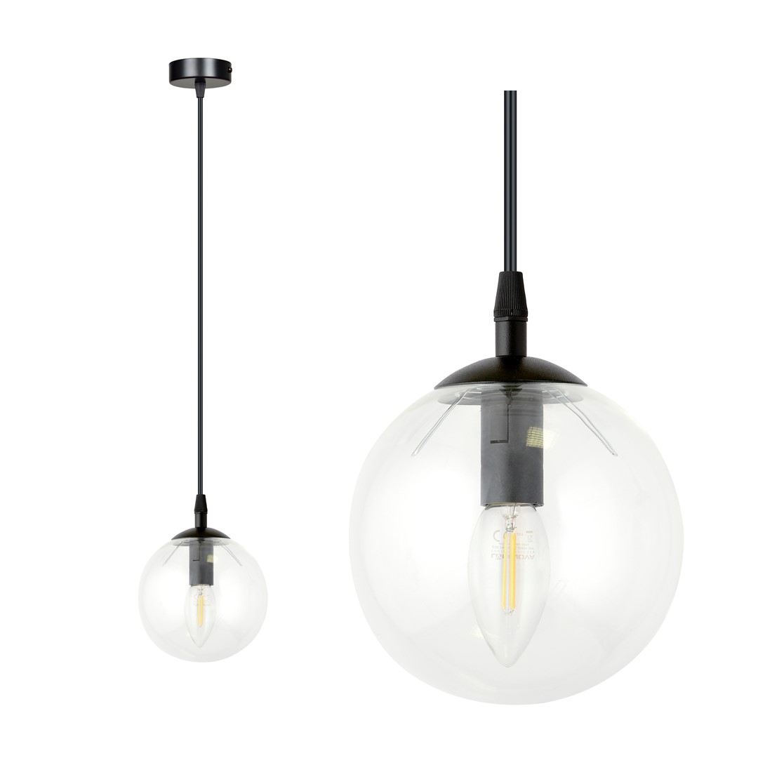 Emibig Visilica COSMO 230V 10W MAX LED E14 Čelik/ Staklo Crna
