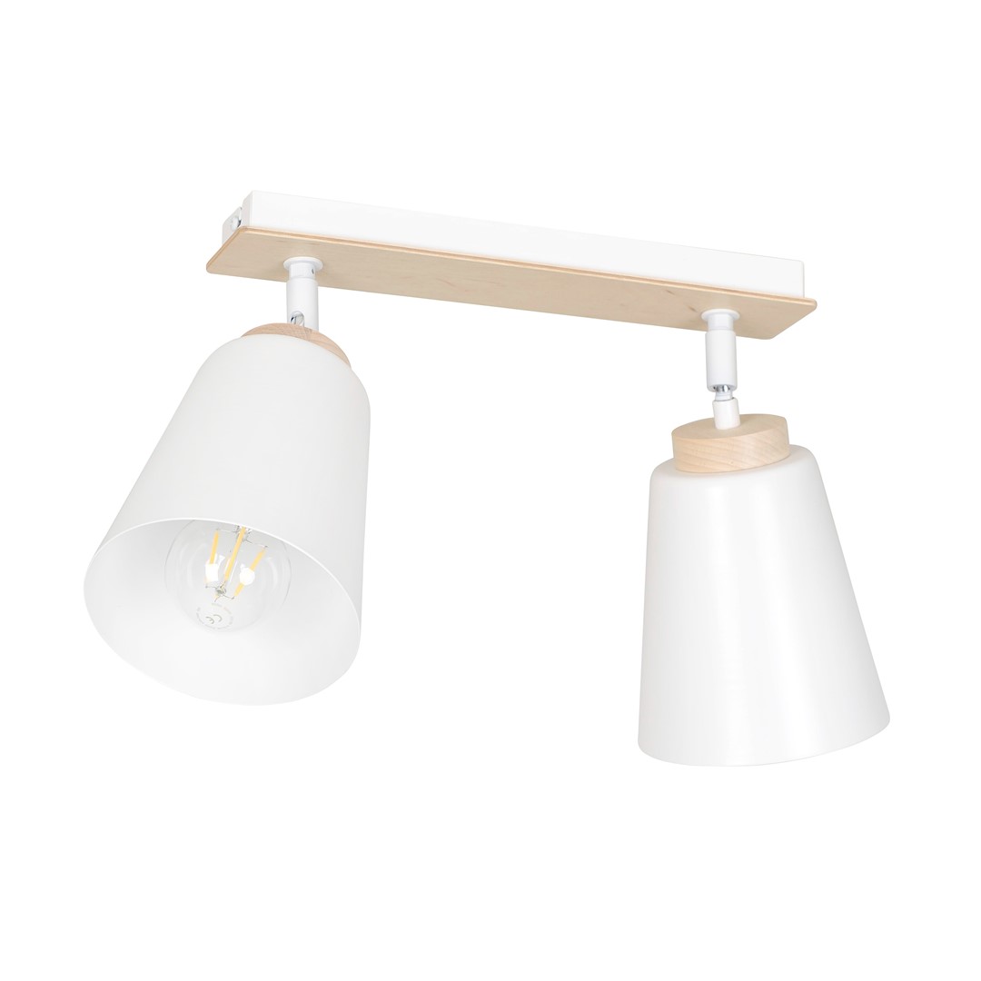 Emibig Stropna svjetiljka ATLAS 230V 15W MAX LED E27 Čelik/ Šperploča Bijela